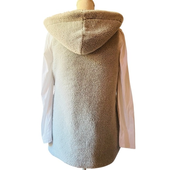 MESH + LACE WOMEN’S SOFT GRAY HOODED TEDDY STYLE VEST SIZE SMALL - Picture 3 of 10